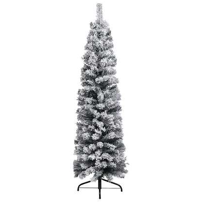 Artificial Christmas Tree Green with white flocked snow PVC, Steel