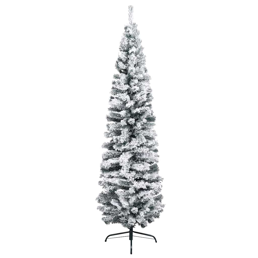 Slim Artificial Pre-lit Christmas Tree with Ball Set Green 82.7"