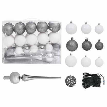 Slim Artificial Pre-lit Christmas Tree with Ball Set Green 82.7"