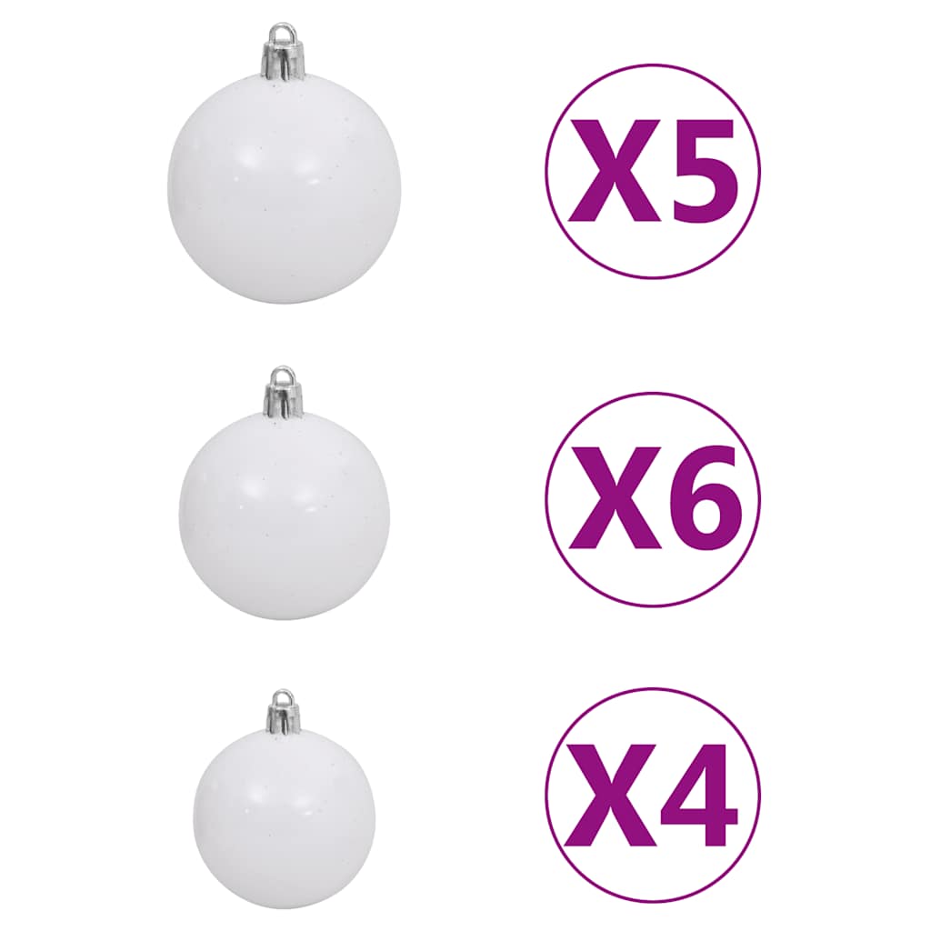 Slim Artificial Pre-lit Christmas Tree with Ball Set Green 82.7"