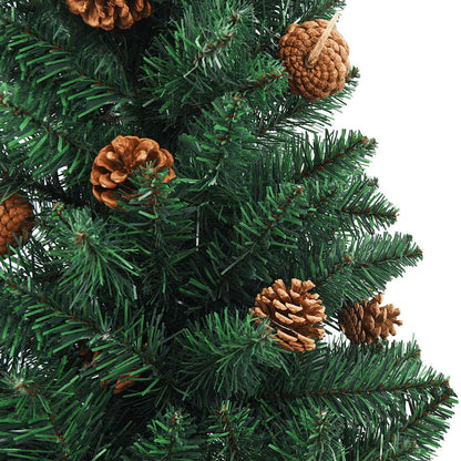 Slim Pre-lit Christmas Tree with Ball Set Green 59.1" PVC