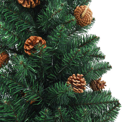 Slim Pre-lit Christmas Tree with Ball Set Green 70.9" PVC