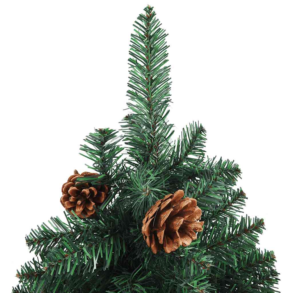 Slim Pre-lit Christmas Tree with Ball Set Green 70.9" PVC