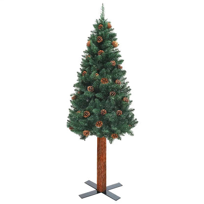 Slim Pre-lit Christmas Tree with Ball Set Green 82.7" PVC