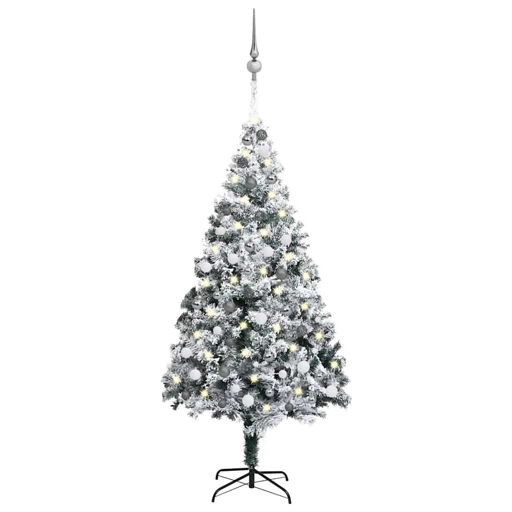 Artificial Pre-lit Christmas Tree with Ball Set Green 82.7" PVC