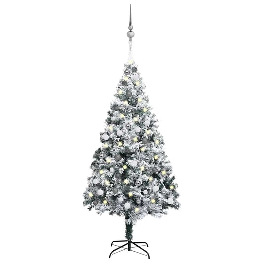 Artificial Pre-lit Christmas Tree with Ball Set Green 82.7" PVC