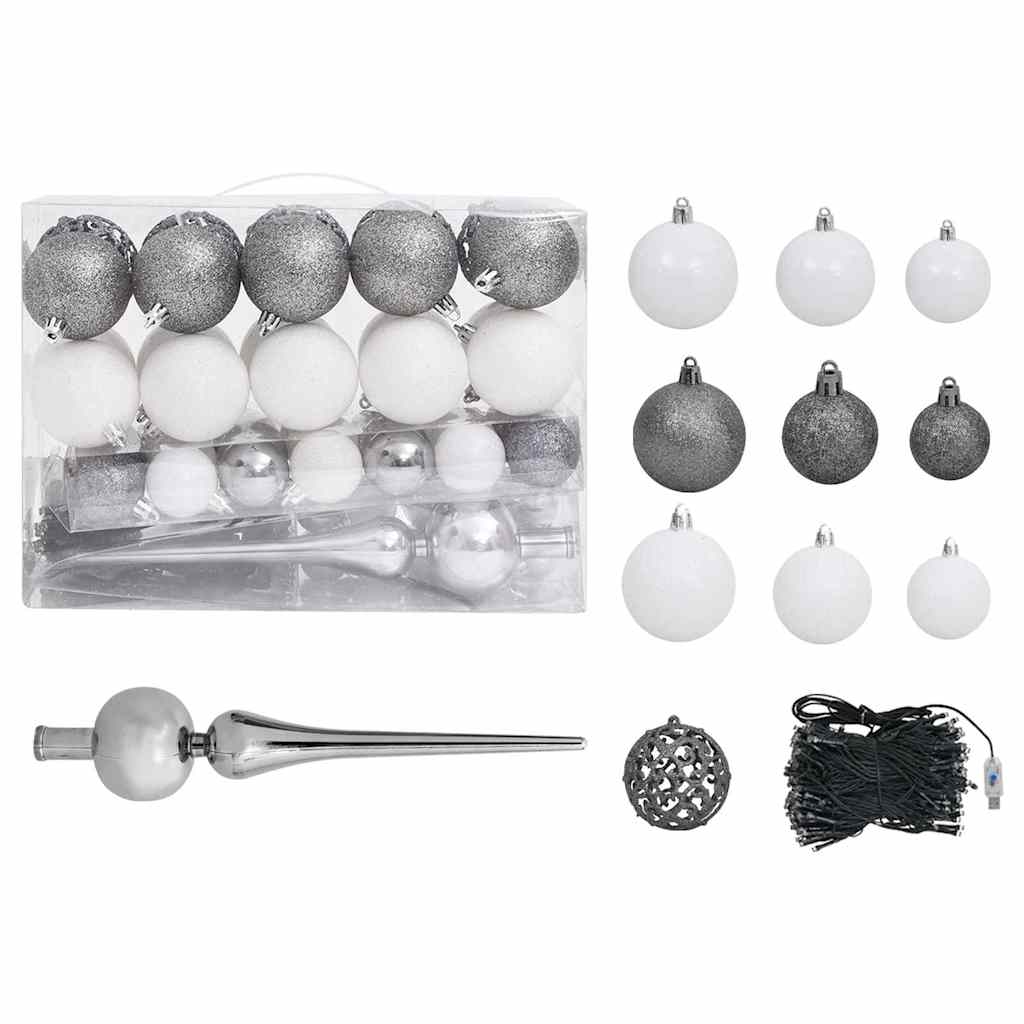 Artificial Pre-lit Christmas Tree with Ball Set Green 82.7" PVC