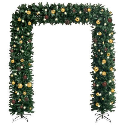 Christmas Tree Arch with LEDs&Ball Set Green 94.5"