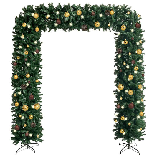 Christmas Tree Arch with LEDs&Ball Set Green 94.5"