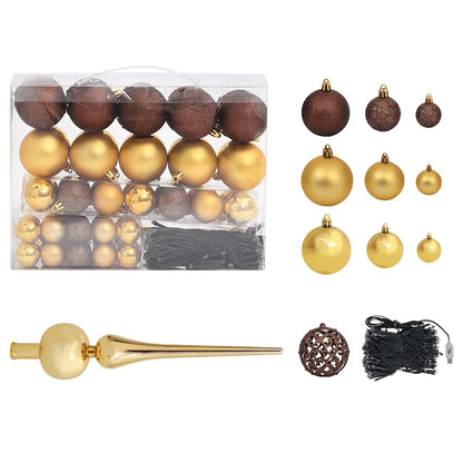 Upside-down Artificial Pre-lit Christmas Tree with Ball Set 47.2"