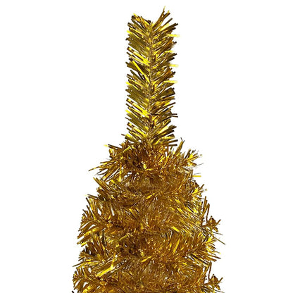 Slim Pre-lit Christmas Tree with Ball Set Gold 59.1"