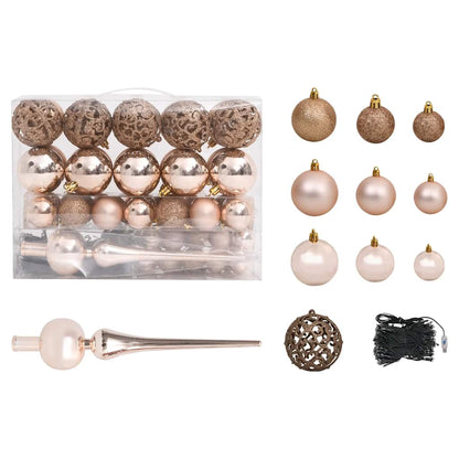 Upside-down Artificial Pre-lit Christmas Tree with Ball Set 70.9"