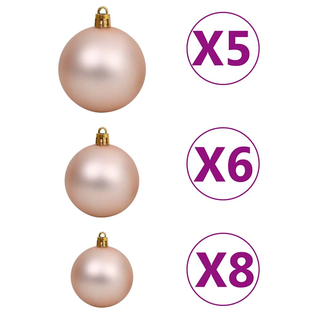 Slim Pre-lit Christmas Tree with Ball Set Silver 59.1"