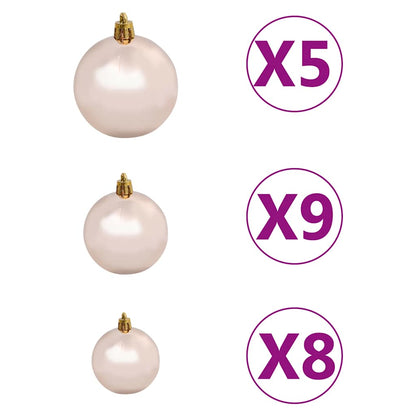 Slim Pre-lit Christmas Tree with Ball Set Silver 59.1"