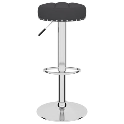 Bar Stool Set of 2 Black Polyester, Plywood, Chrome-Finished Steel