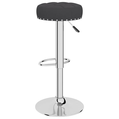 Bar Stool Set of 2 Black Polyester, Plywood, Chrome-Finished Steel