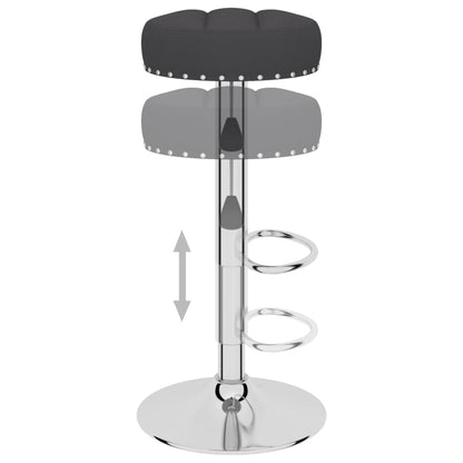 Bar Stool Set of 2 Black Polyester, Plywood, Chrome-Finished Steel
