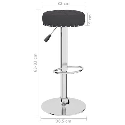 Bar Stool Set of 2 Black Polyester, Plywood, Chrome-Finished Steel