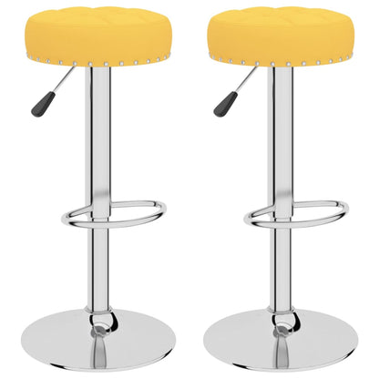 Bar Stool Set of 2 Mustard Yellow