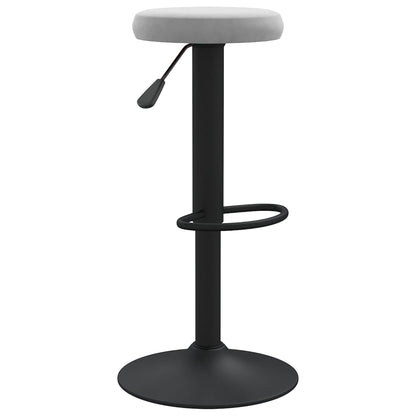 Bar Stool Set of 2 Light grey Velvet (100% polyester)
