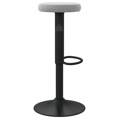 Bar Stool Set of 2 Light grey Velvet (100% polyester)