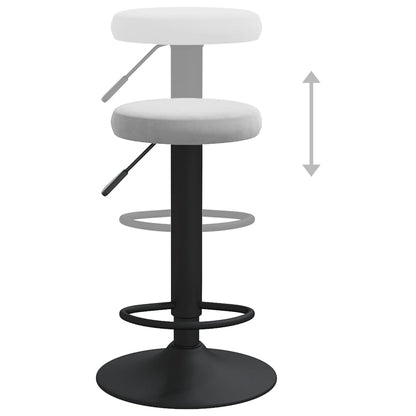 Bar Stool Set of 2 Light grey Velvet (100% polyester)