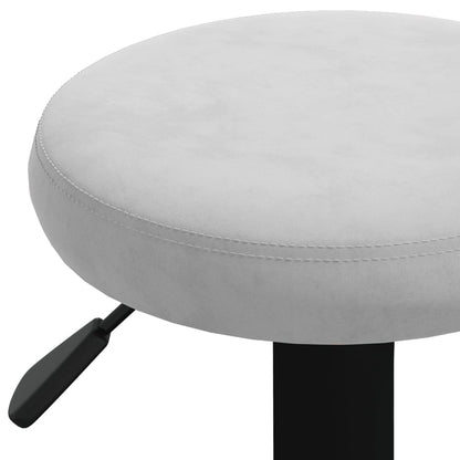 Bar Stool Set of 2 Light grey Velvet (100% polyester)