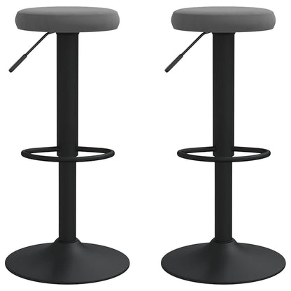 Bar Stool Set of 2 Dark Gray