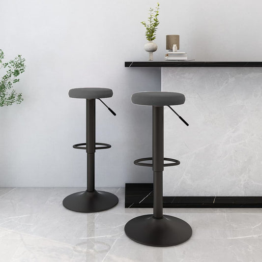 Bar Stool Set of 2 Dark Gray