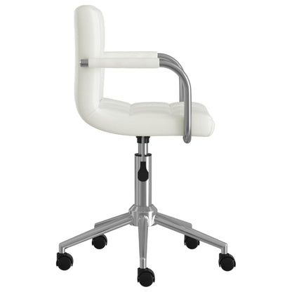 Swivel Office Chair White Faux Leather Adjustable height Swivel