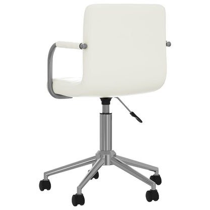 Swivel Office Chair White Faux Leather Adjustable height Swivel
