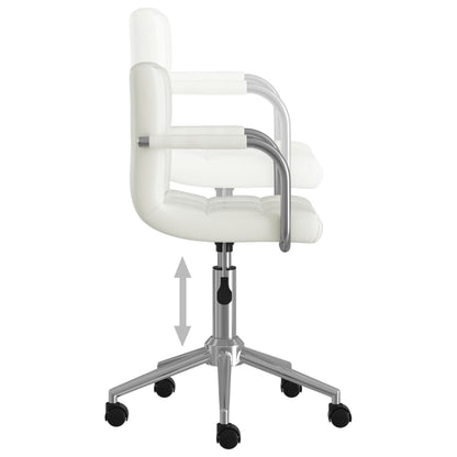 Swivel Office Chair White Faux Leather Adjustable height Swivel