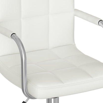 Swivel Office Chair White Faux Leather Adjustable height Swivel