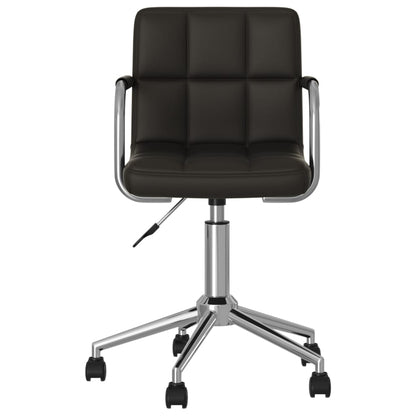 Swivel Office Chair Black Faux Leather Standard Height-Adjustable