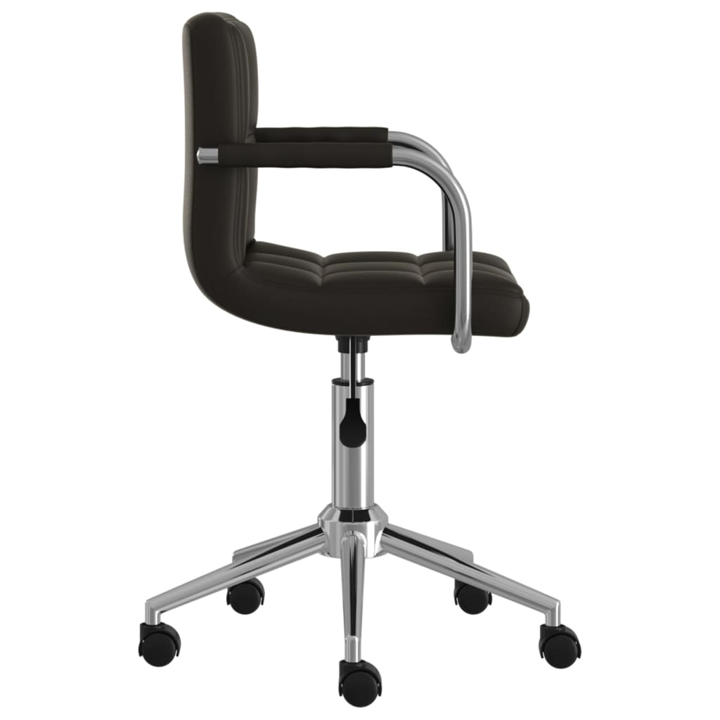 Swivel Office Chair Black Faux Leather Standard Height-Adjustable