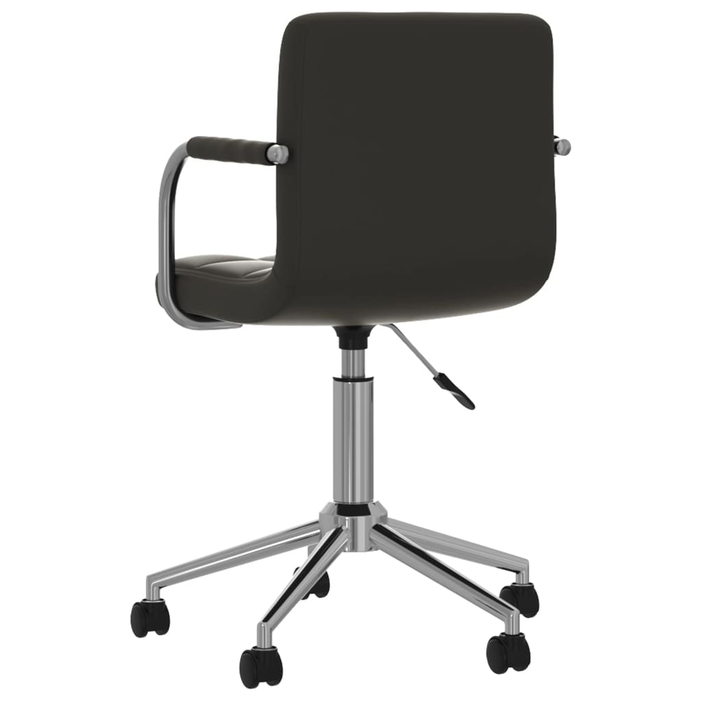 Swivel Office Chair Black Faux Leather Standard Height-Adjustable