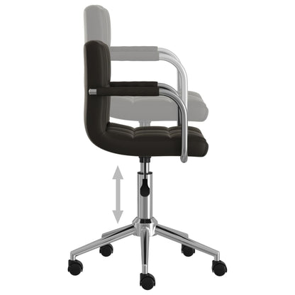 Swivel Office Chair Black Faux Leather Standard Height-Adjustable