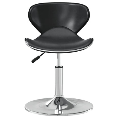 Bar Stool Black Faux leather, chromed steel Adjustable Swivel