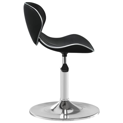 Bar Stool Black Faux leather, chromed steel Adjustable Swivel