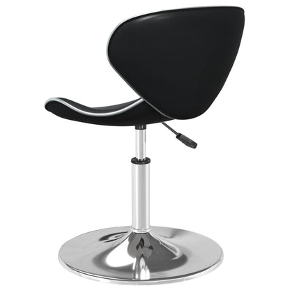 Bar Stool Black Faux leather, chromed steel Adjustable Swivel