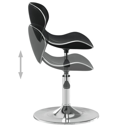 Bar Stool Black Faux leather, chromed steel Adjustable Swivel