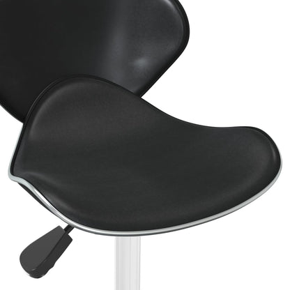 Bar Stool Black Faux leather, chromed steel Adjustable Swivel