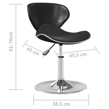 Bar Stool Black Faux leather, chromed steel Adjustable Swivel