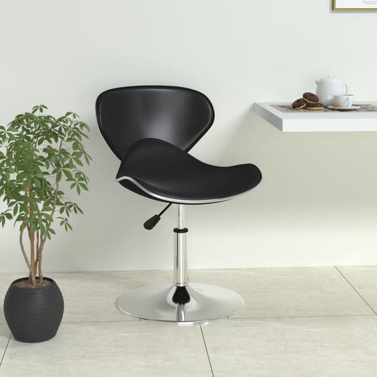 Bar Stool Black Faux leather, chromed steel Adjustable Swivel