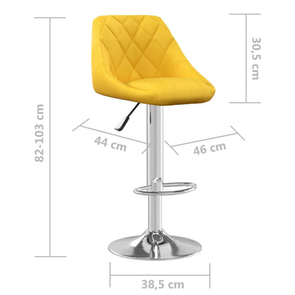 Bar Stool Set of 2 Mustard yellow