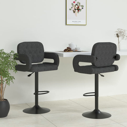 Bar Stool Set of 2 Dark grey