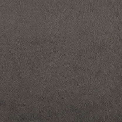 Bar Stool Set of 2 Dark Grey Velvet (100% polyester), Steel