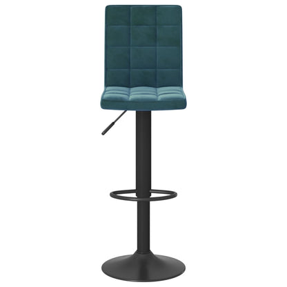 Bar Stool Set of 2 Blue Velvet (100% Polyester) Standard Swivel