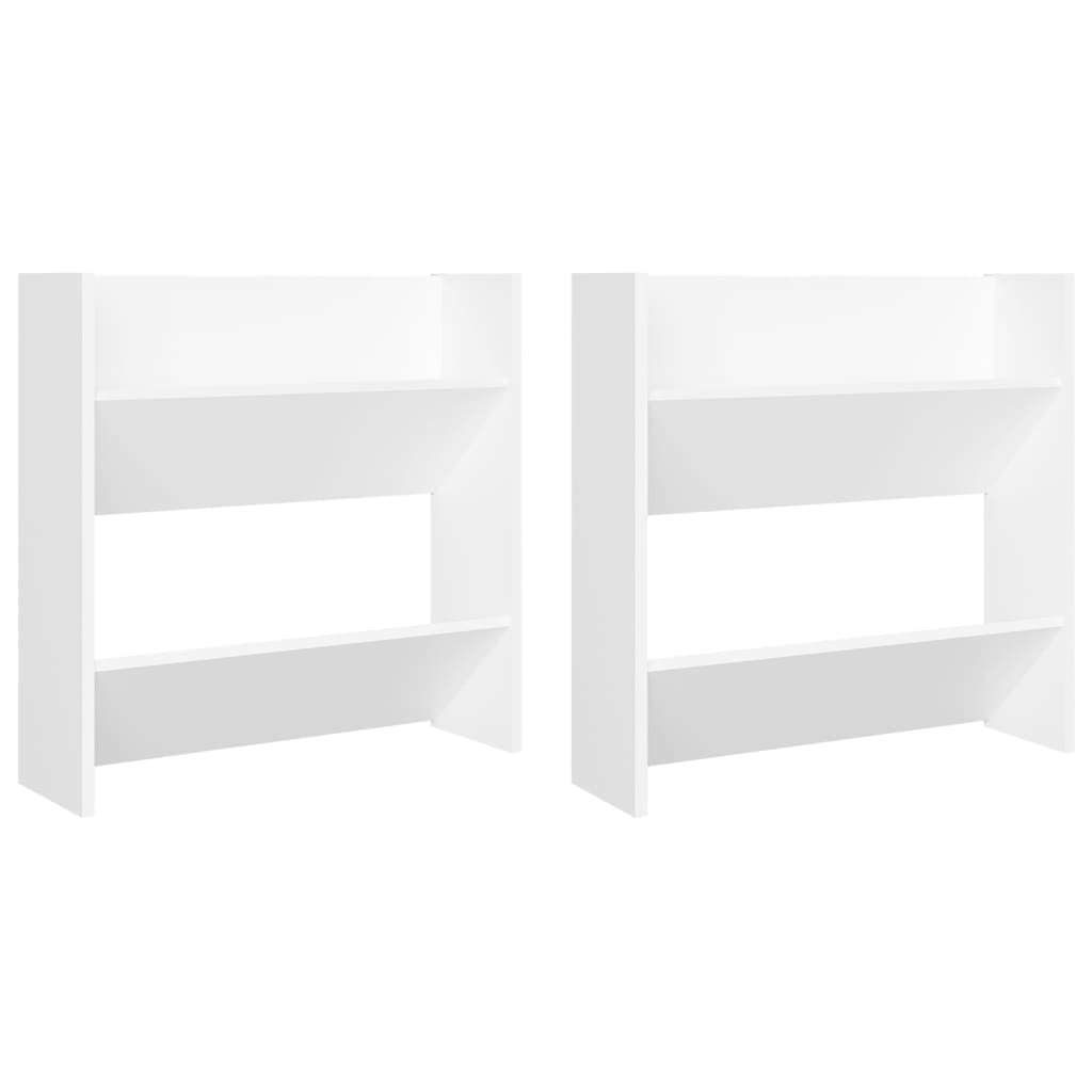 Wall Shoe Cabinets 2 pcs White 23.6"x7.1"x23.6" Engineered Wood