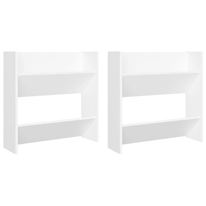 Wall Shoe Cabinets 2 pcs White 23.6"x7.1"x23.6" Engineered Wood